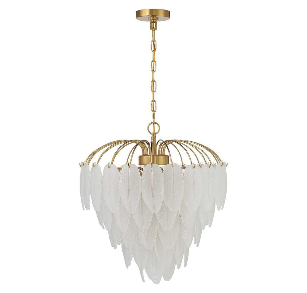 Boa Six Light Chandelier in Warm Brass Savoy House