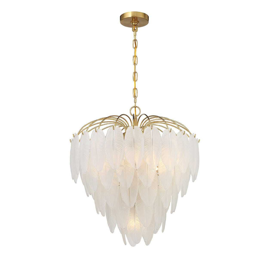 Boa Six Light Chandelier in Warm Brass Savoy House