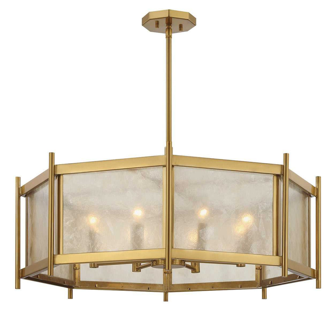 Jacobs Eight Light Chandelier in Warm Brass Savoy House