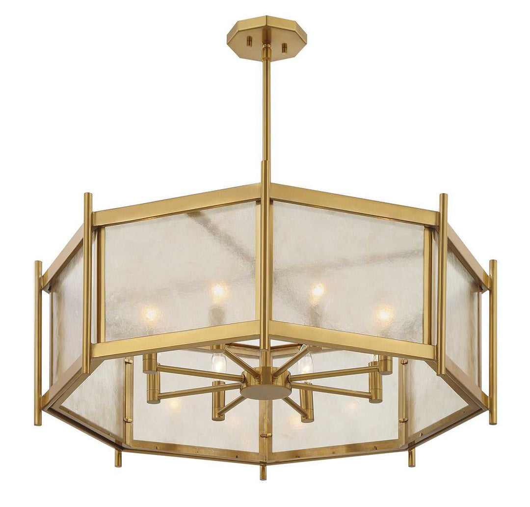 Jacobs Eight Light Chandelier in Warm Brass Savoy House