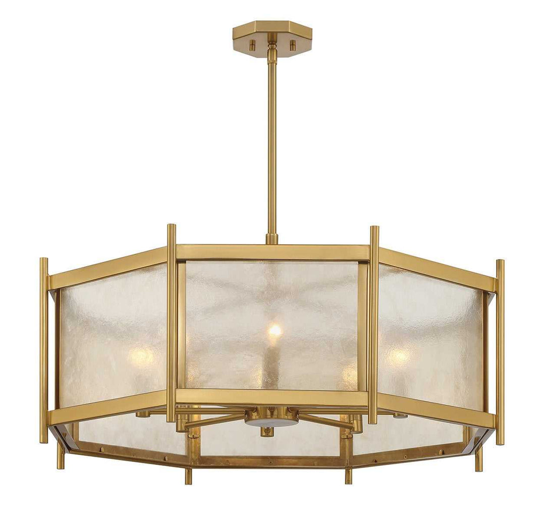 Jacobs Eight Light Chandelier in Warm Brass Savoy House