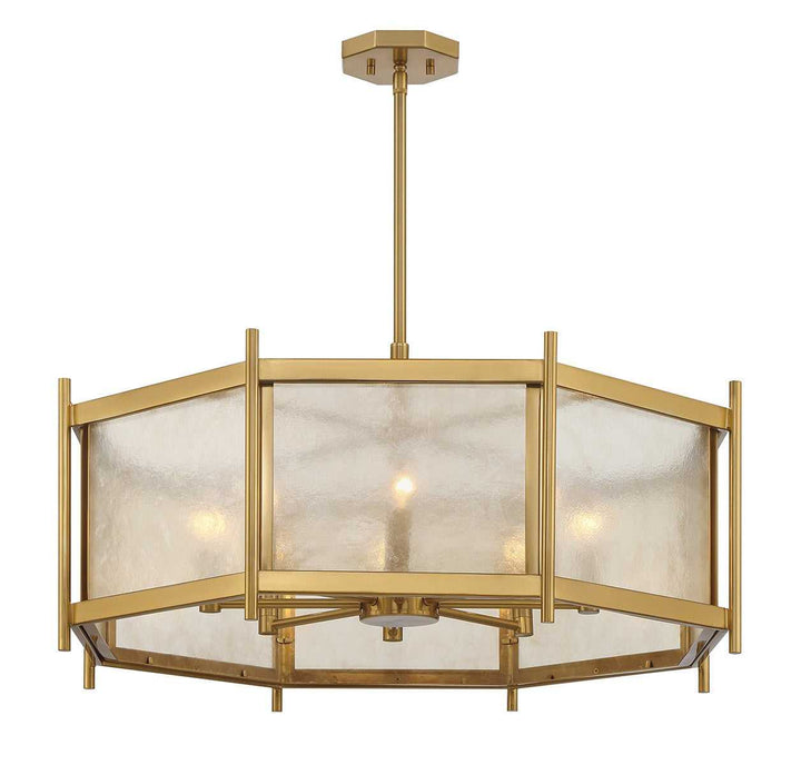 Jacobs Eight Light Chandelier in Warm Brass Savoy House