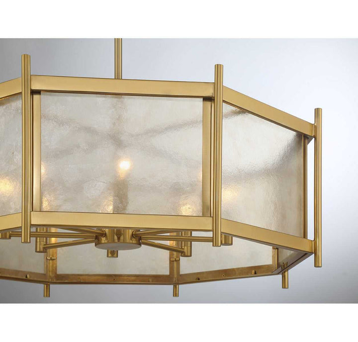 Jacobs Eight Light Chandelier in Warm Brass Savoy House
