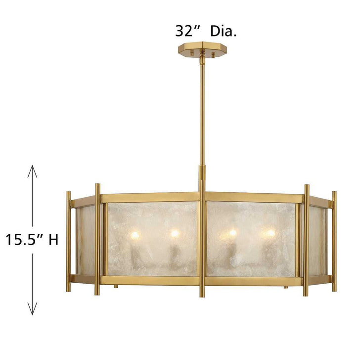 Jacobs Eight Light Chandelier in Warm Brass Savoy House