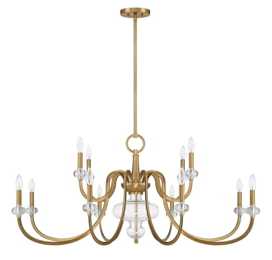 Bergdorf 12 Light Chandelier in Warm Brass Savoy House