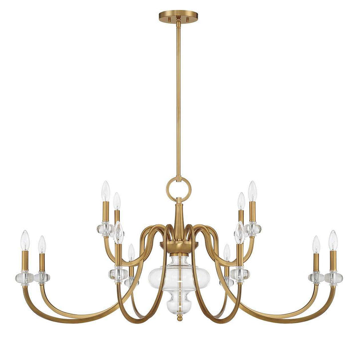 Bergdorf 12 Light Chandelier in Warm Brass Savoy House