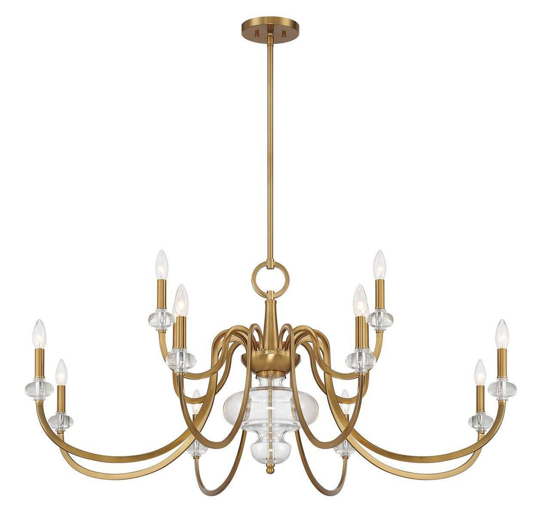 Bergdorf 12 Light Chandelier in Warm Brass Savoy House