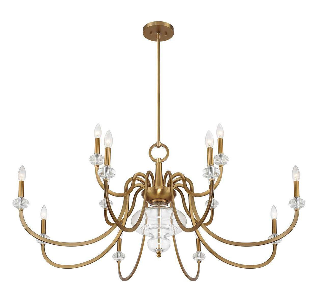 Bergdorf 12 Light Chandelier in Warm Brass Savoy House