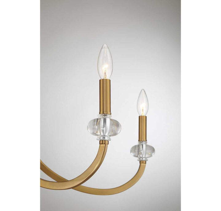 Bergdorf 12 Light Chandelier in Warm Brass Savoy House