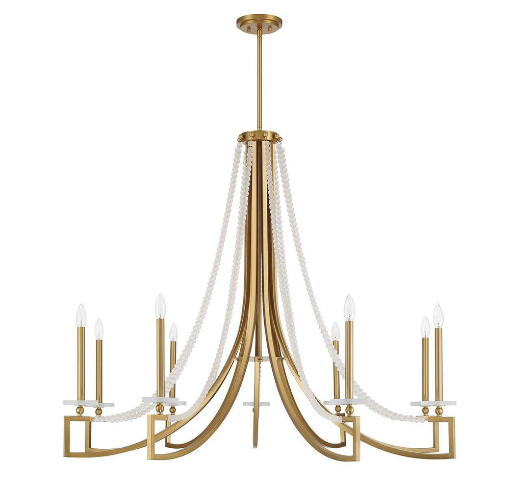 Helen Nine Light Chandelier in Warm Brass Savoy House