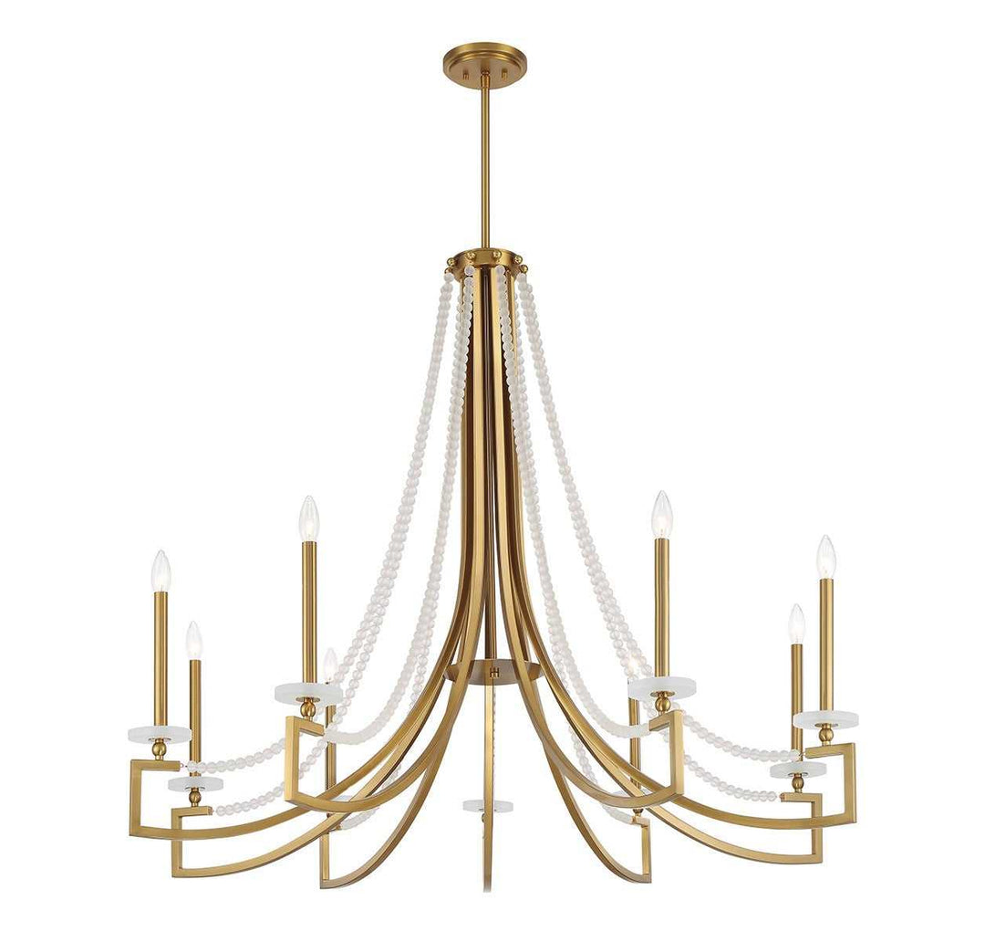 Helen Nine Light Chandelier in Warm Brass Savoy House