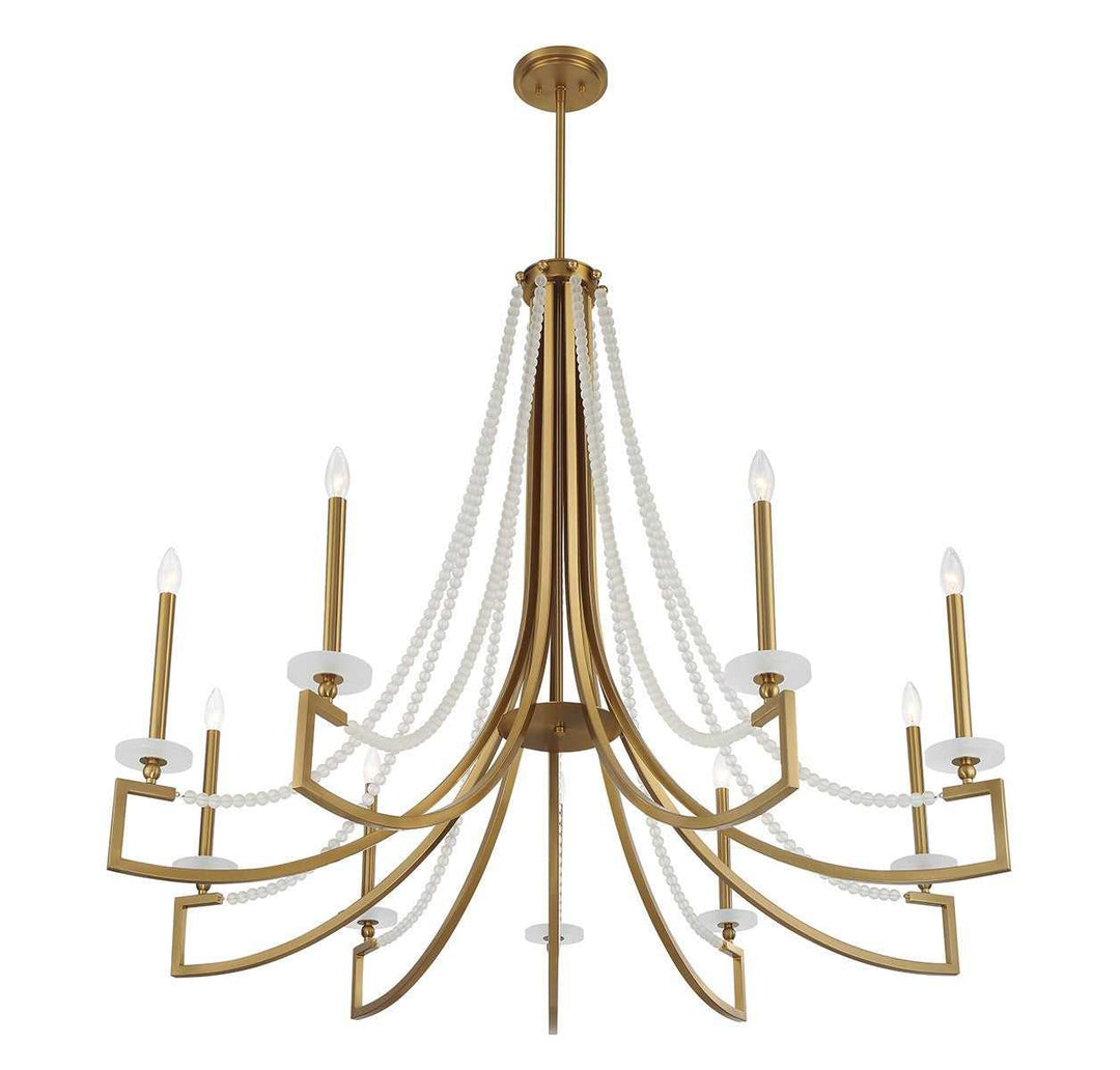 Helen Nine Light Chandelier in Warm Brass Savoy House