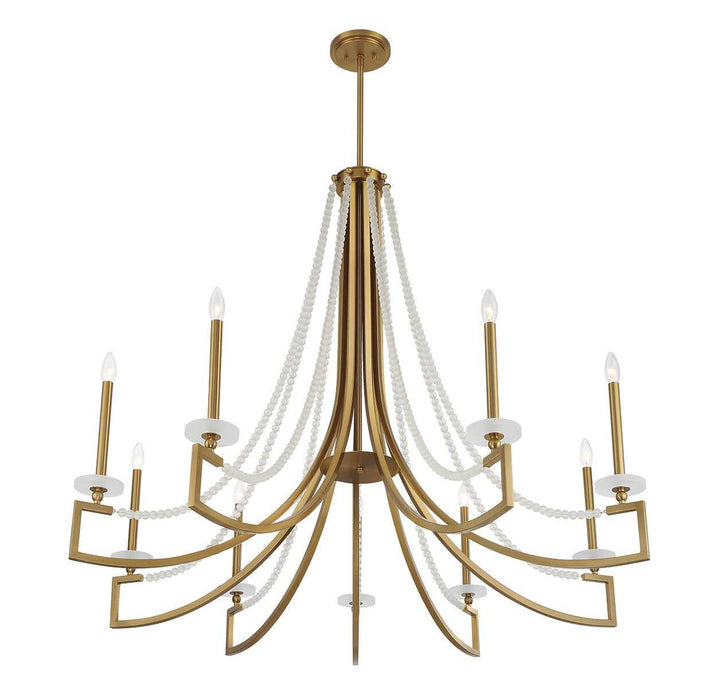 Helen Nine Light Chandelier in Warm Brass Savoy House