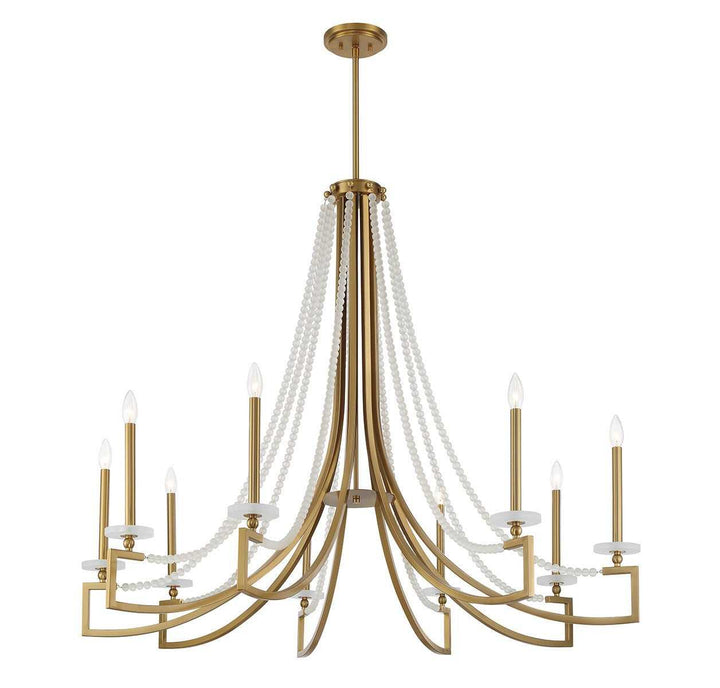 Helen Nine Light Chandelier in Warm Brass Savoy House