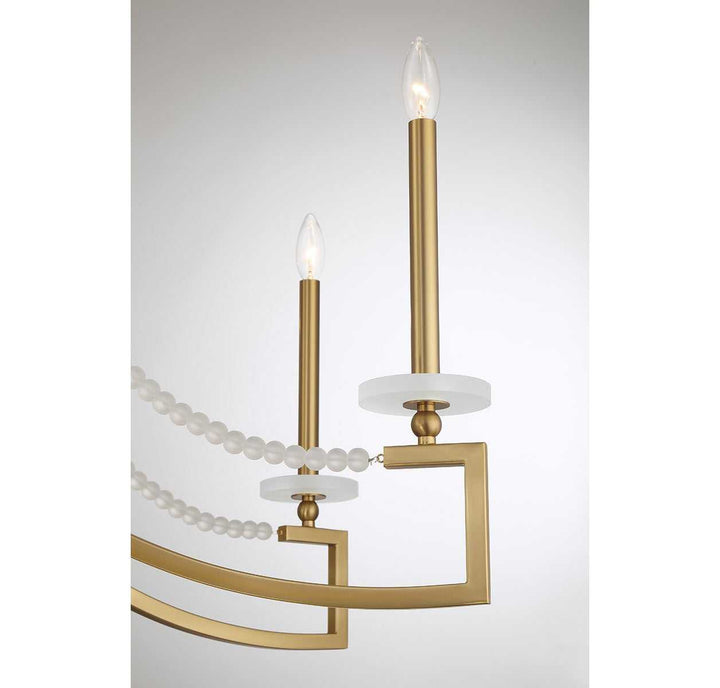 Helen Nine Light Chandelier in Warm Brass Savoy House