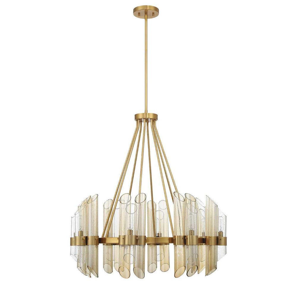 Biltmore Eight Light Chandelier in Warm Brass Savoy House