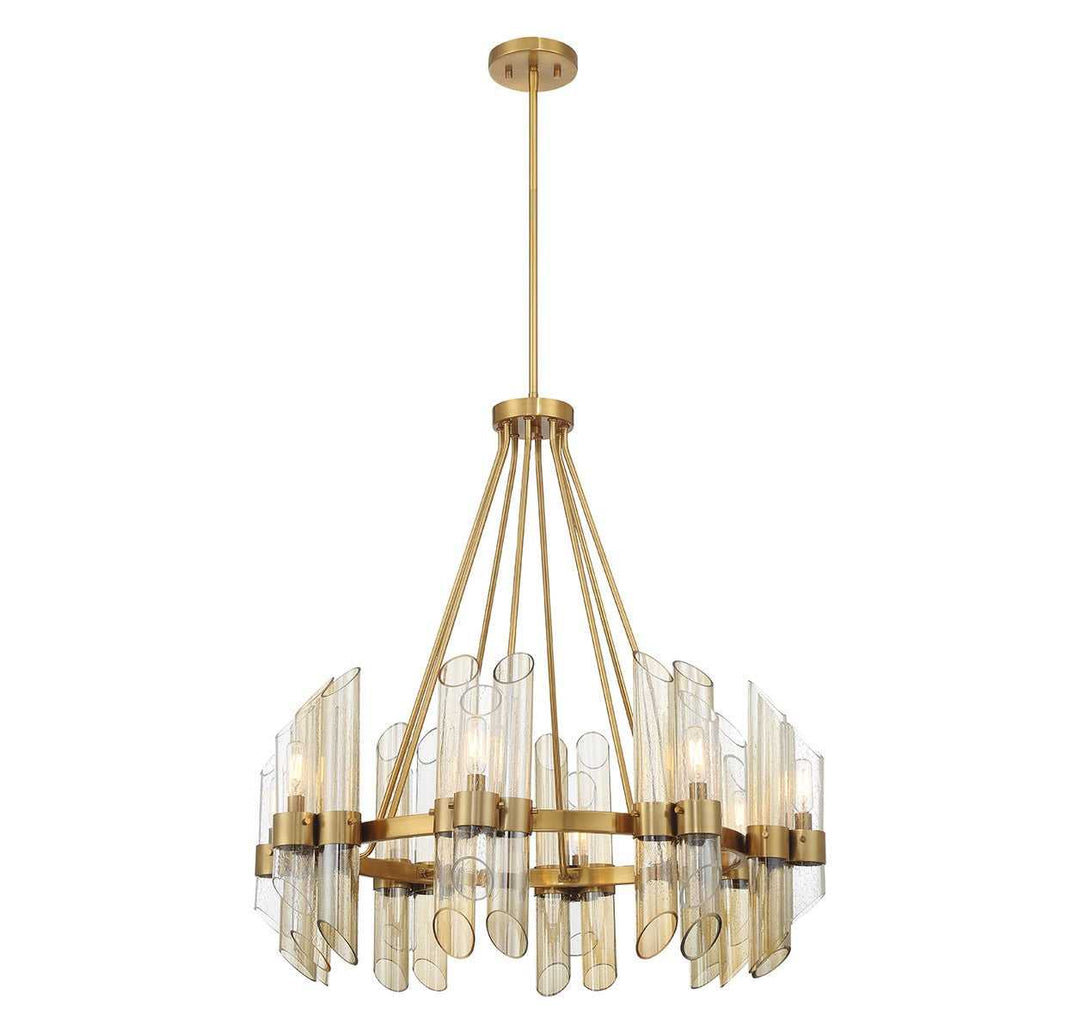 Biltmore Eight Light Chandelier in Warm Brass Savoy House