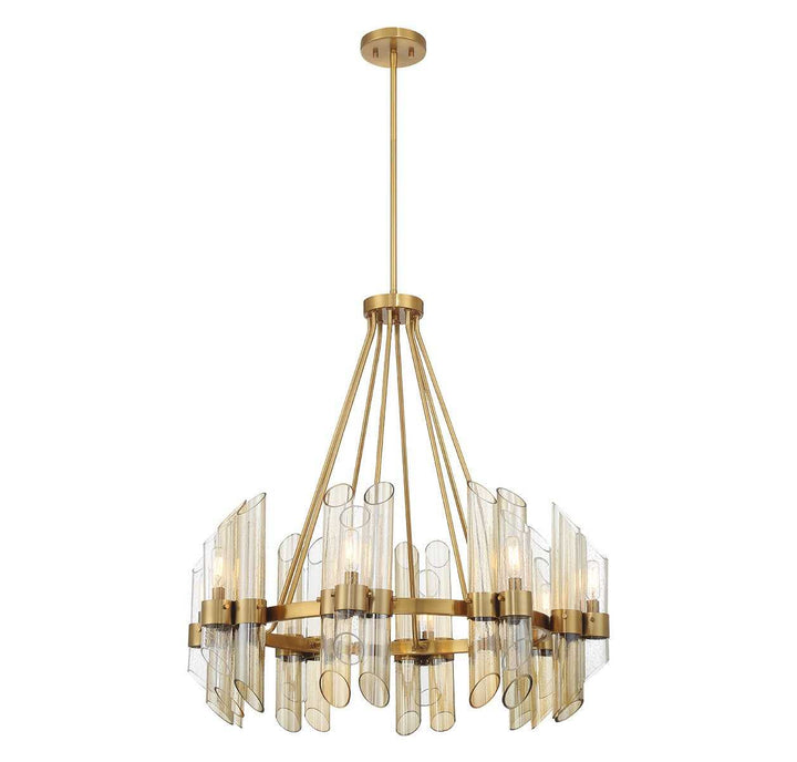 Biltmore Eight Light Chandelier in Warm Brass Savoy House