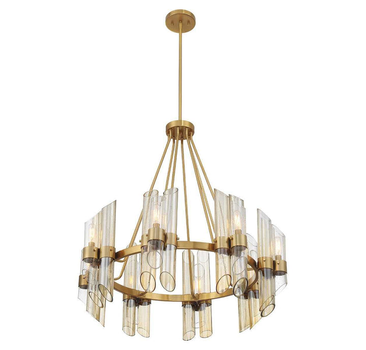 Biltmore Eight Light Chandelier in Warm Brass Savoy House