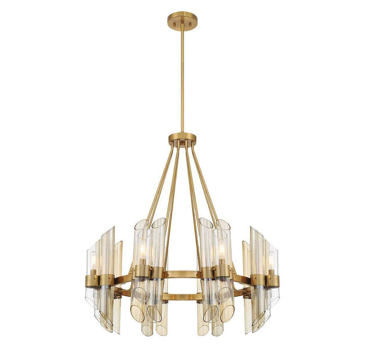 Biltmore Eight Light Chandelier in Warm Brass Savoy House