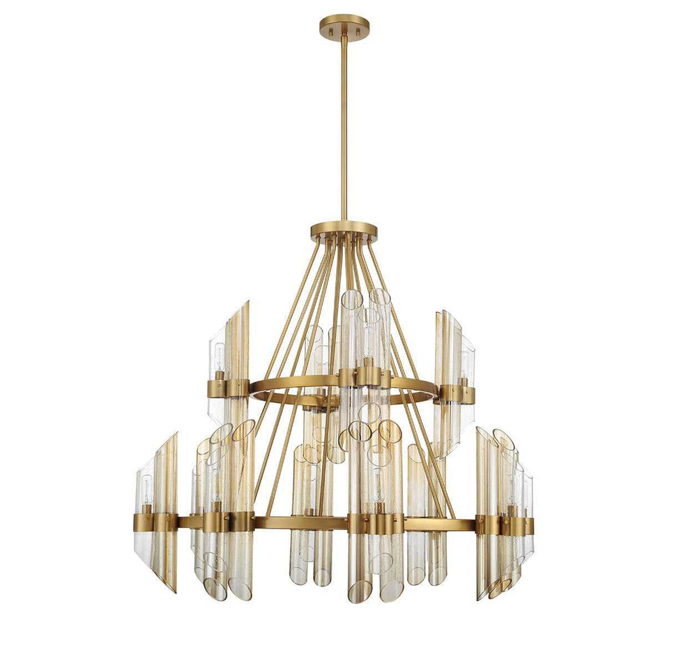 Biltmore 12 Light Chandelier in Warm Brass Savoy House