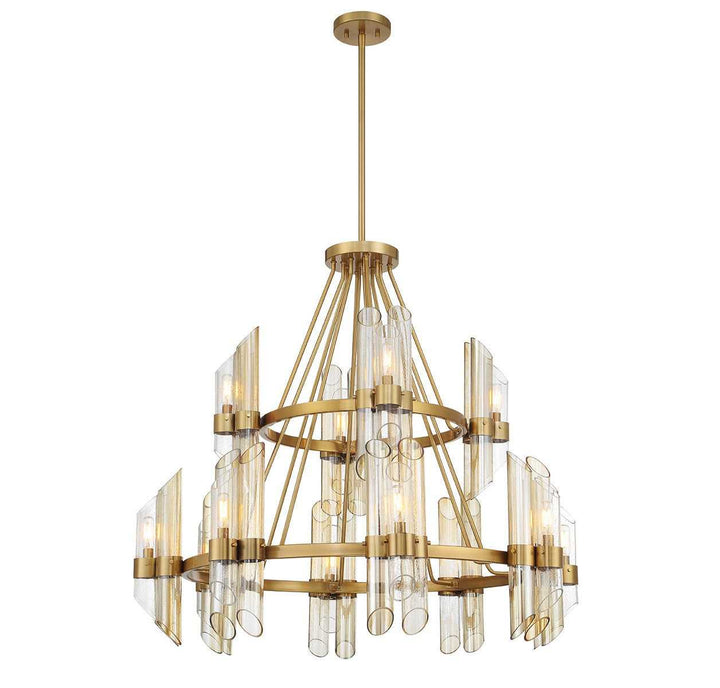 Biltmore 12 Light Chandelier in Warm Brass Savoy House
