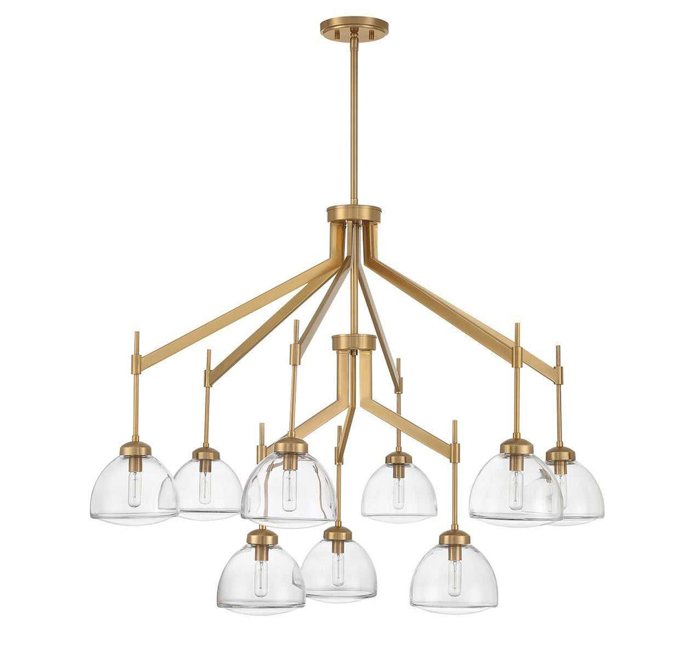 Corbin Nine Light Chandelier in Warm Brass Savoy House