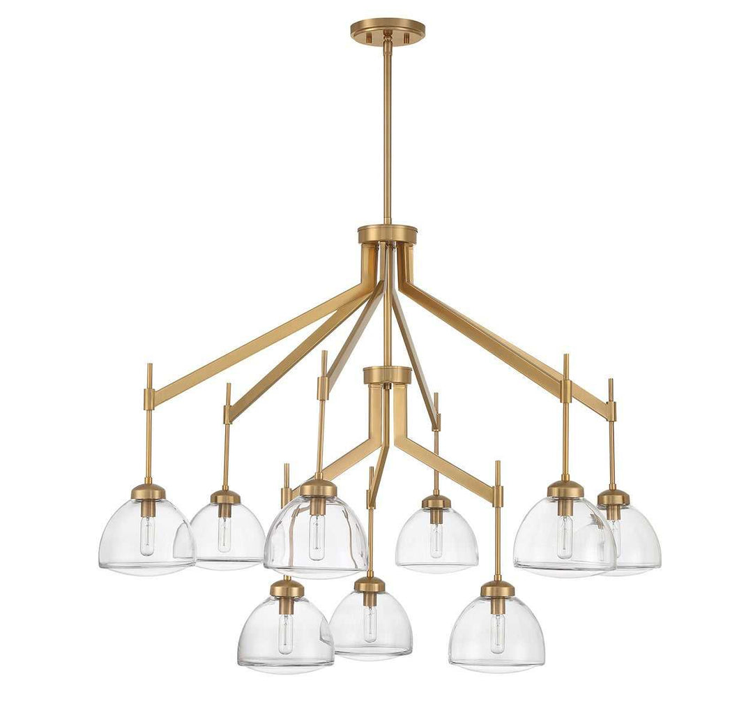 Corbin Nine Light Chandelier in Warm Brass Savoy House