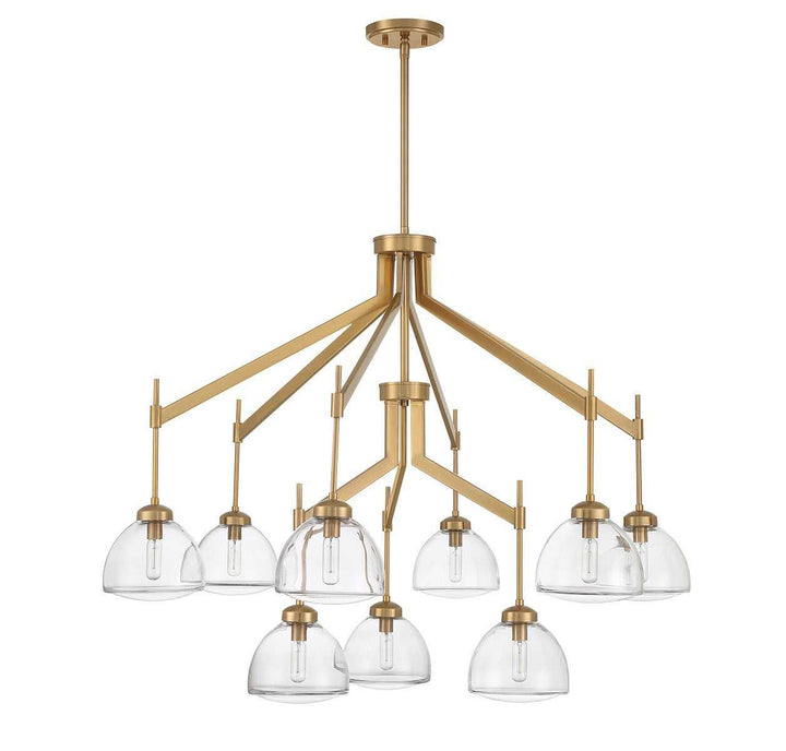 Corbin Nine Light Chandelier in Warm Brass Savoy House