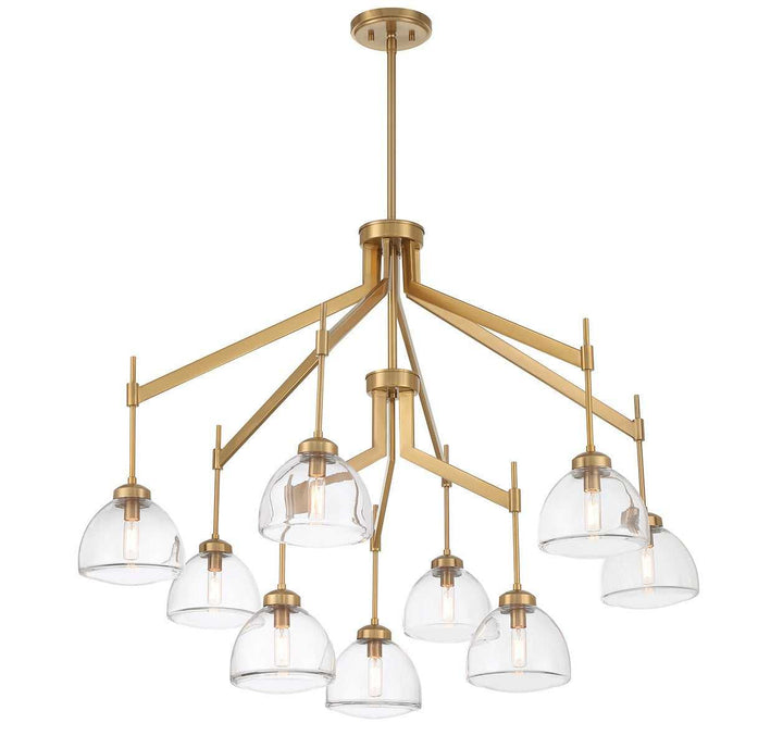 Corbin Nine Light Chandelier in Warm Brass Savoy House