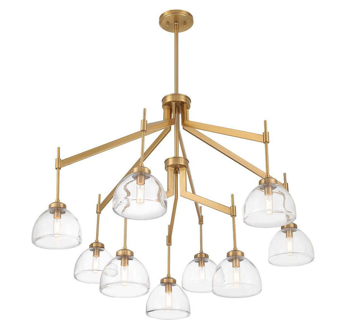 Corbin Nine Light Chandelier in Warm Brass Savoy House