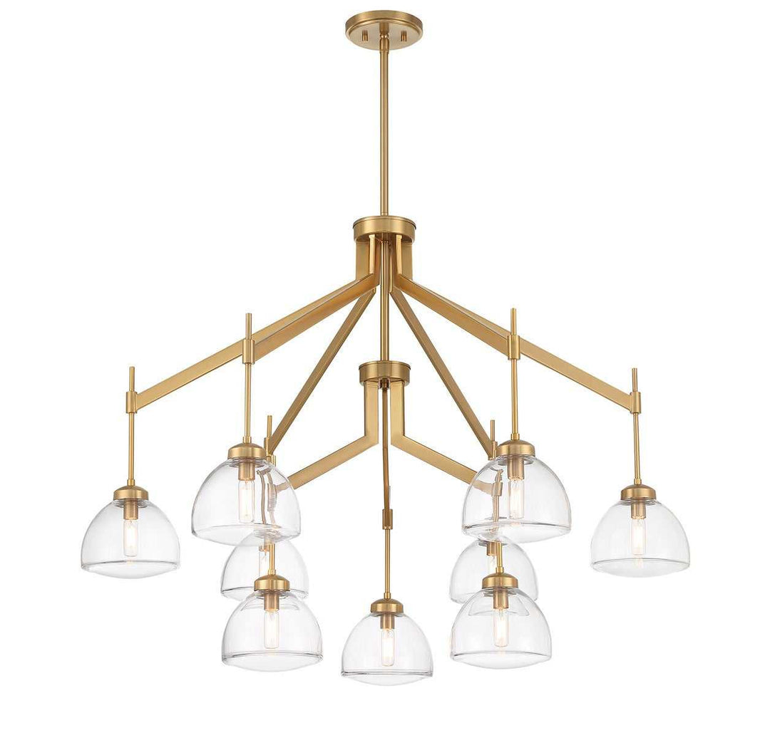 Corbin Nine Light Chandelier in Warm Brass Savoy House