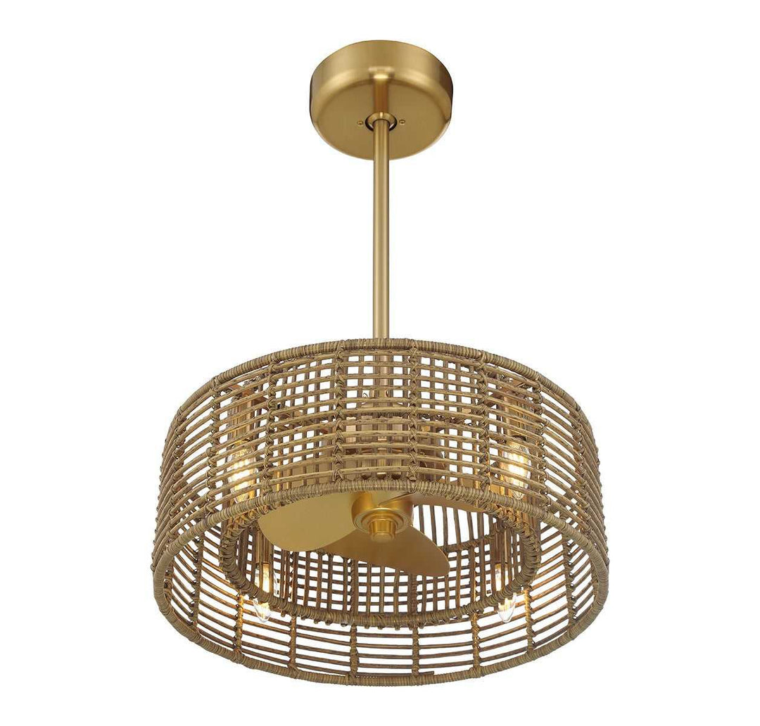 Ferndale Four Light Fan D'Lier in Warm Brass Savoy House