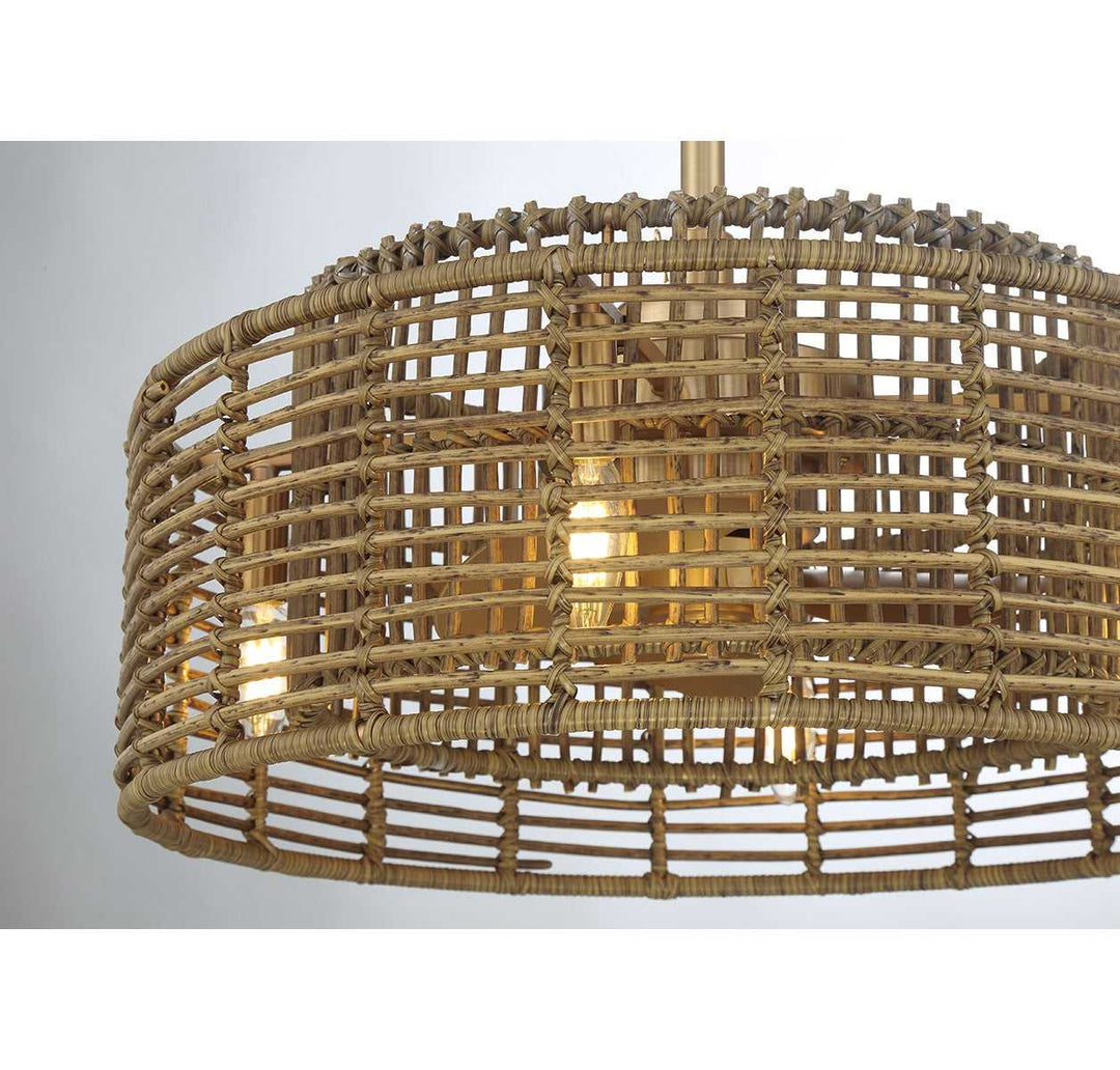 Ferndale Four Light Fan D'Lier in Warm Brass Savoy House