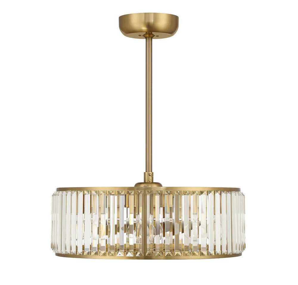 Janus Six Light Fan D'Lier in Warm Brass Savoy House