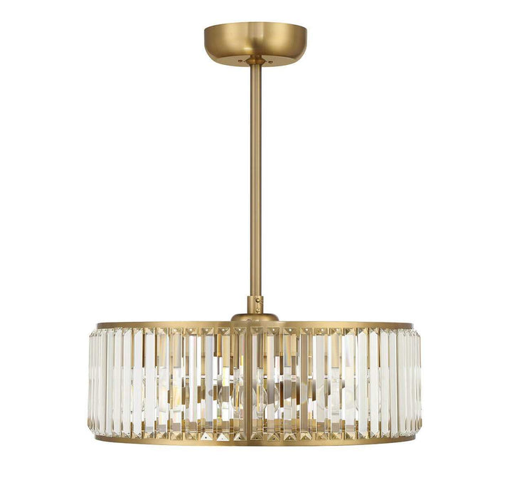 Janus Six Light Fan D'Lier in Warm Brass Savoy House