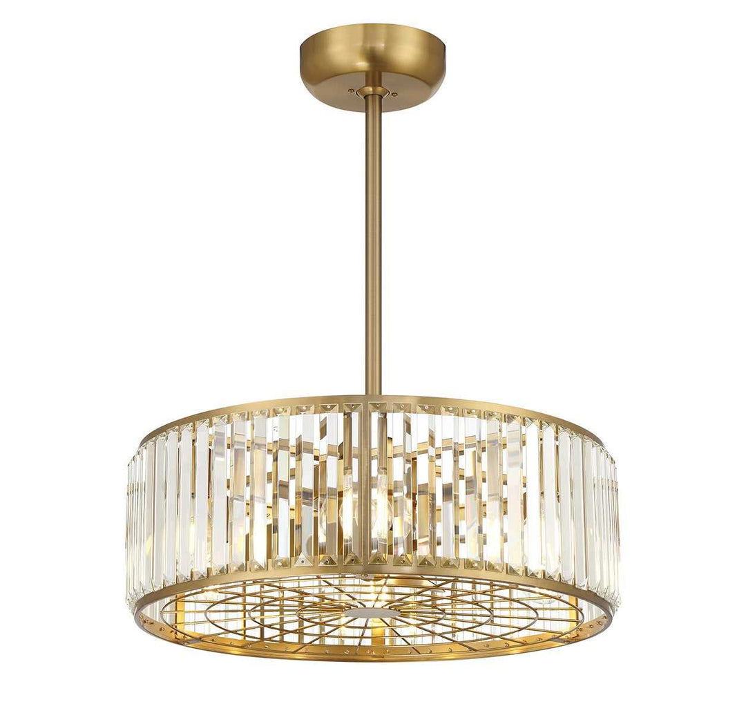 Janus Six Light Fan D'Lier in Warm Brass Savoy House