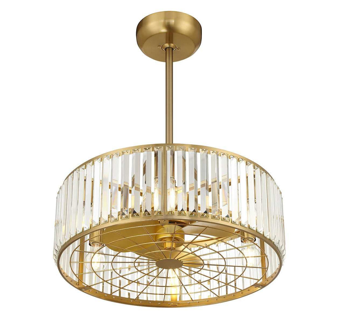 Janus Six Light Fan D'Lier in Warm Brass Savoy House