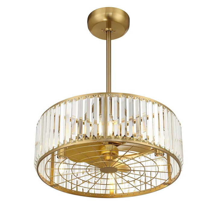 Janus Six Light Fan D'Lier in Warm Brass Savoy House
