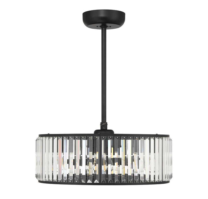 Janus Six Light Fan D'Lier in Matte Black Savoy House