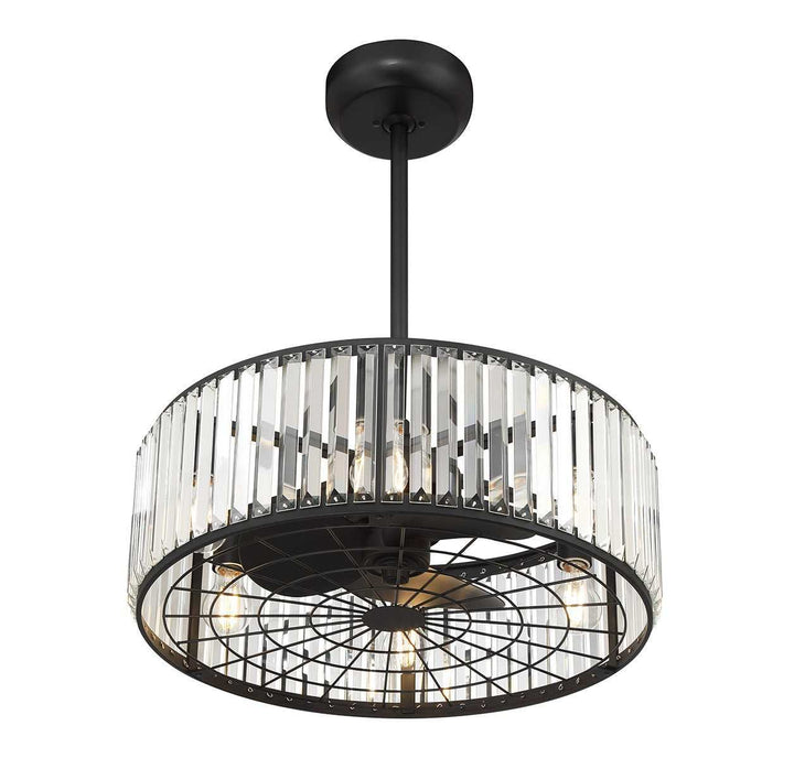 Janus Six Light Fan D'Lier in Matte Black Savoy House