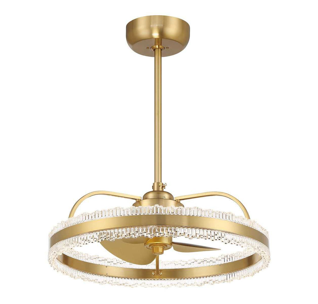 Corona LED Fan D'Lier in Warm Brass Savoy House