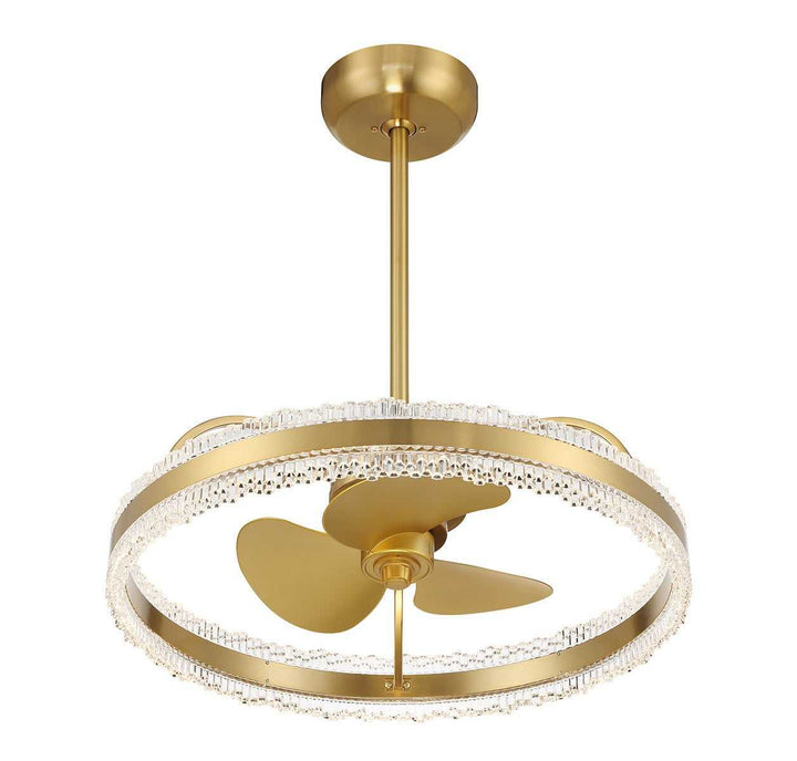 Corona LED Fan D'Lier in Warm Brass Savoy House