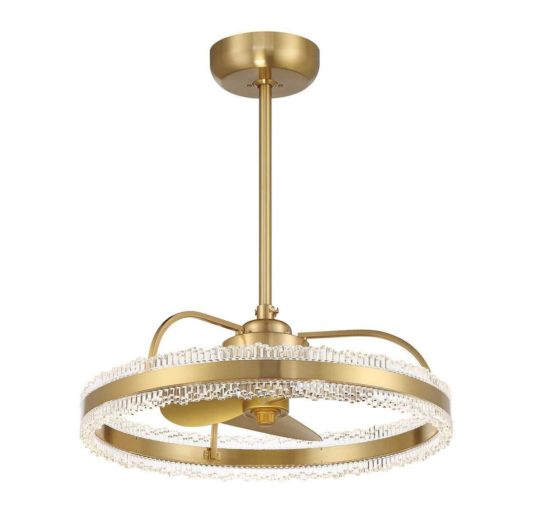 Corona LED Fan D'Lier in Warm Brass Savoy House