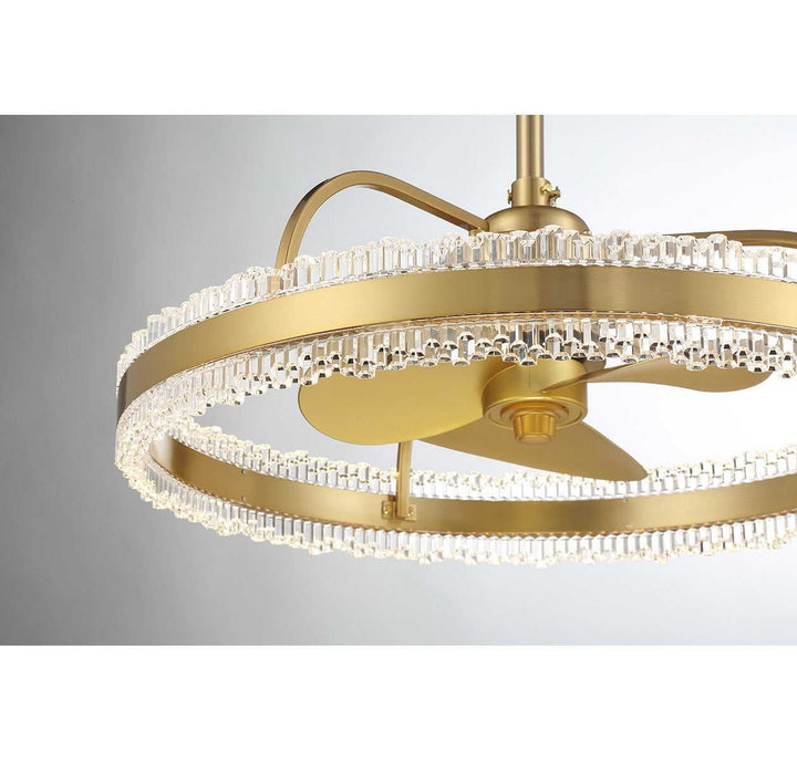 Corona LED Fan D'Lier in Warm Brass Savoy House