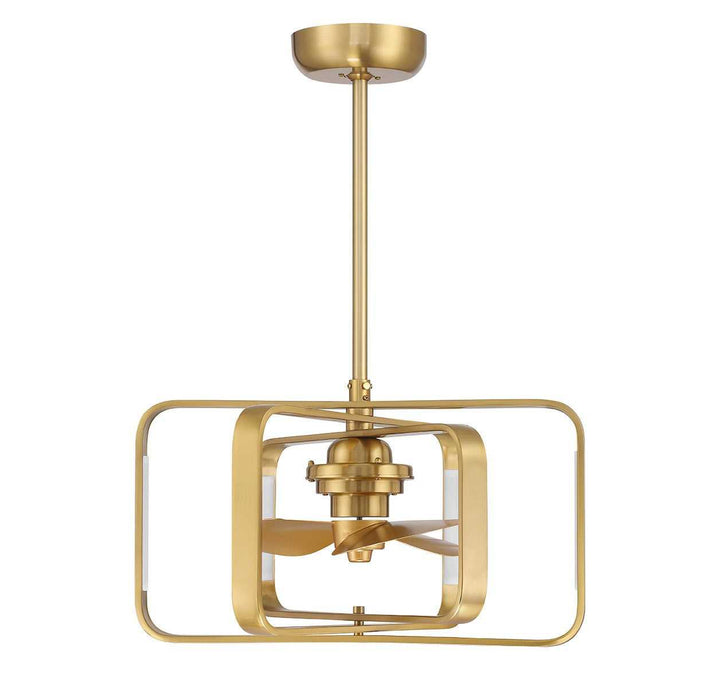 Lynx LED Fan D'Lier in Warm Brass Savoy House