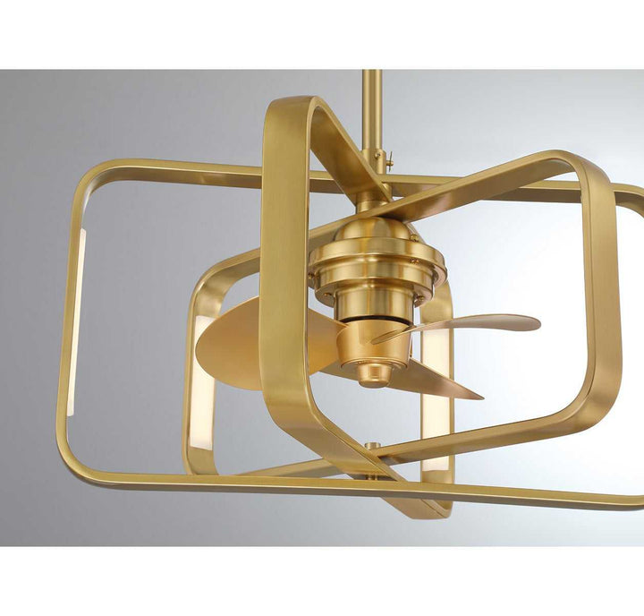Lynx LED Fan D'Lier in Warm Brass Savoy House
