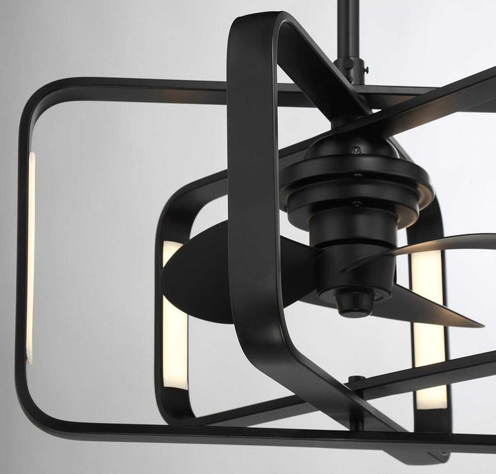 Lynx LED Fan D'Lier in Matte Black Savoy House