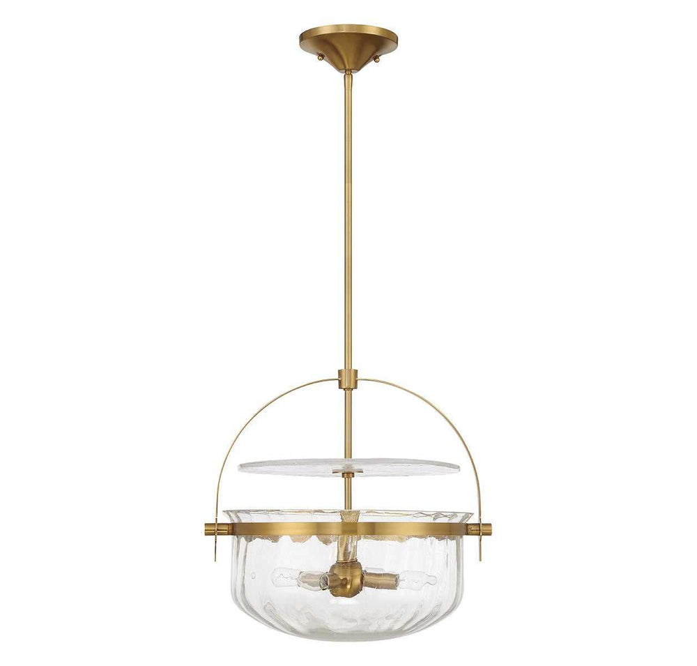 Savoy House - 6-4723-4-322 - Four Light Convertible Semi-Flush/Pendant - Denmar - Warm Brass