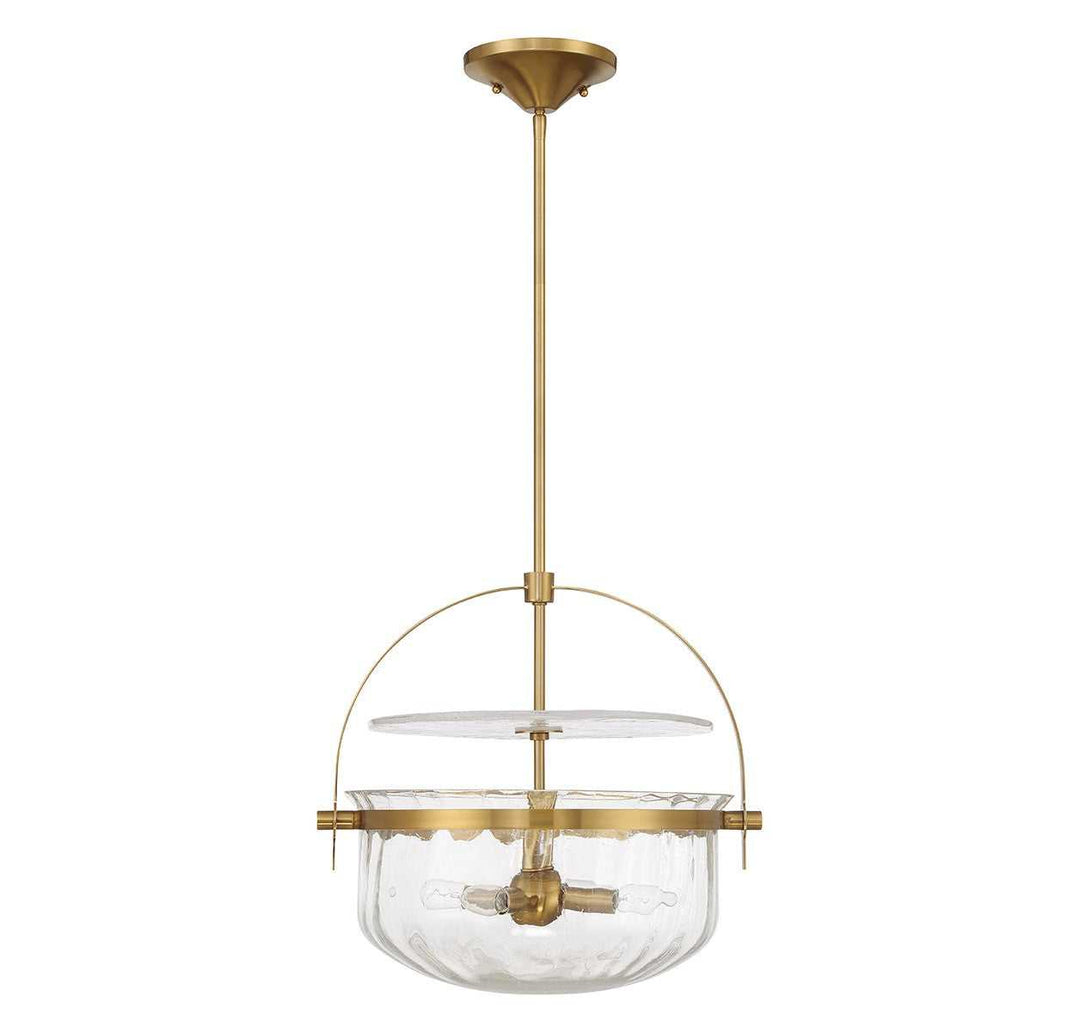 Savoy House - 6-4723-4-322 - Four Light Convertible Semi-Flush/Pendant - Denmar - Warm Brass